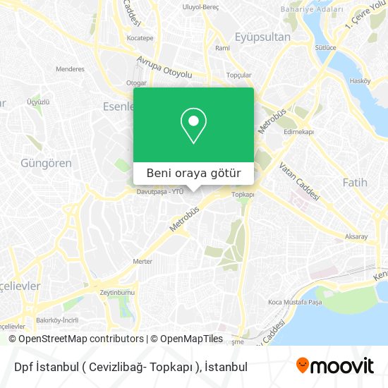 Dpf İstanbul ( Cevizlibağ- Topkapı ) harita