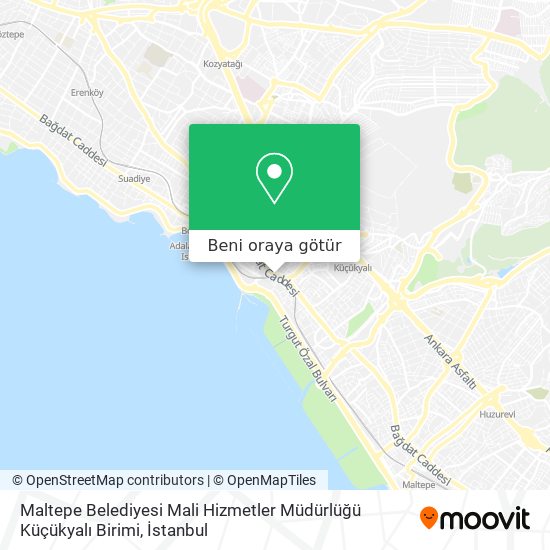 Maltepe Belediyesi Mali Hizmetler Müdürlüğü Küçükyalı Birimi harita