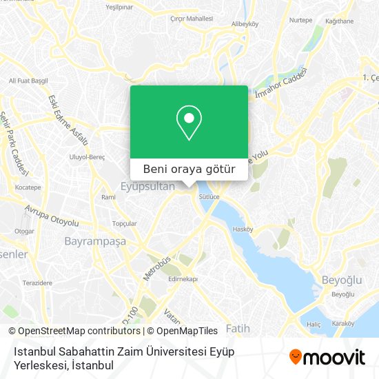 Istanbul Sabahattin Zaim Üniversitesi Eyüp Yerleskesi harita