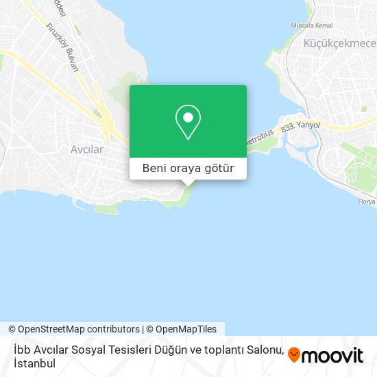İbb Avcılar  Sosyal Tesisleri Düğün ve toplantı Salonu harita