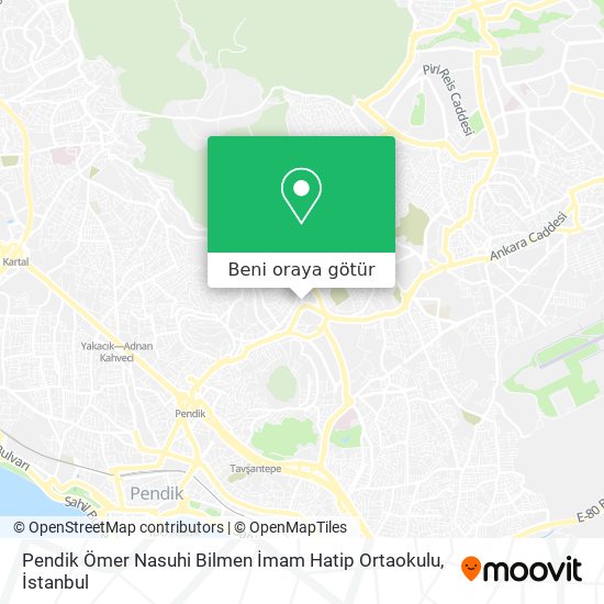 Pendik Ömer Nasuhi Bilmen İmam Hatip Ortaokulu harita