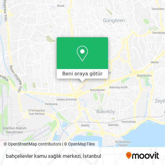 bahçelievler kamu sağlık merkezi harita