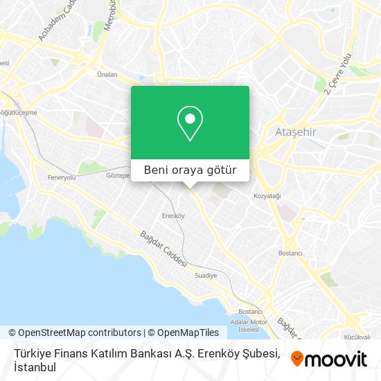 Türkiye Finans Katılım Bankası A.Ş. Erenköy Şubesi harita