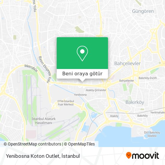 Yenibosna Koton Outlet harita