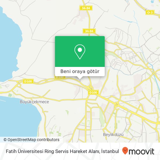 Fatih Üniversitesi Ring Servis Hareket Alanı harita