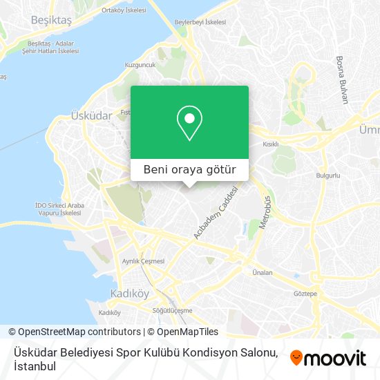 Üsküdar Belediyesi Spor Kulübü Kondisyon Salonu harita