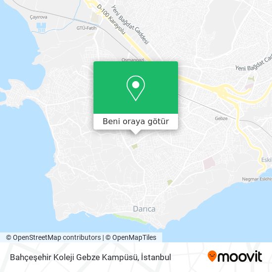 Bahçeşehir Koleji Gebze Kampüsü harita