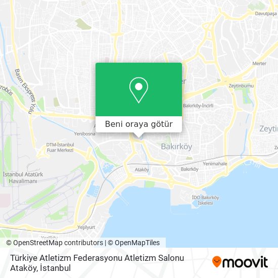 Türkiye Atletizm Federasyonu Atletizm Salonu Ataköy harita