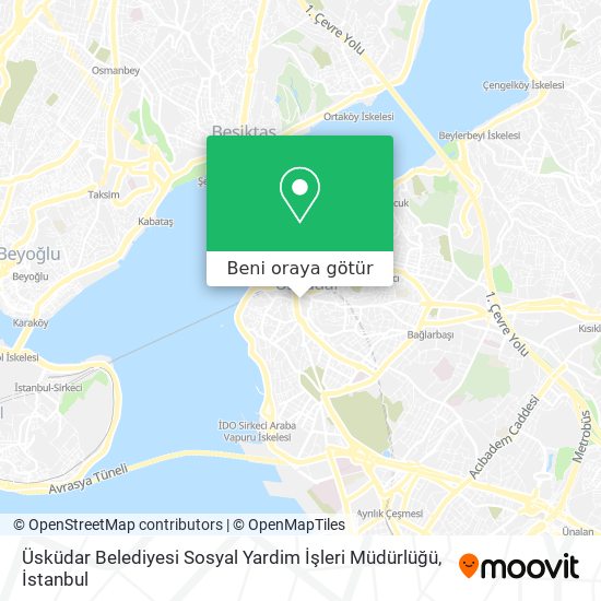 Üsküdar Belediyesi  Sosyal Yardim İşleri Müdürlüğü harita