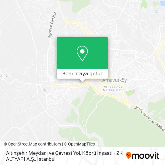 Altınşehir Meydanı ve Çevresi Yol, Köprü İnşaatı - ZK ALTYAPI A.Ş. harita