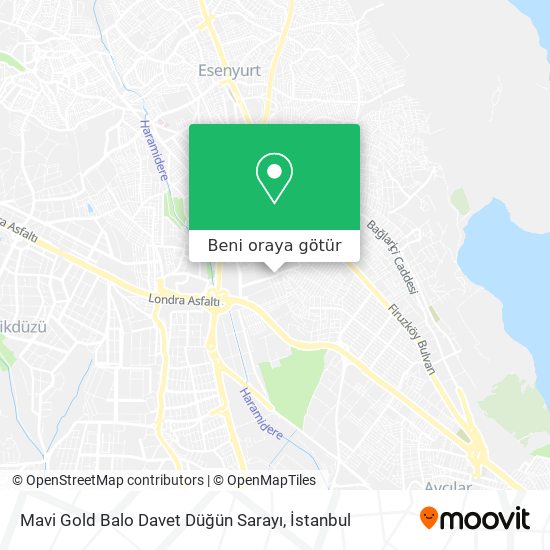 Mavi Gold Balo Davet Düğün Sarayı harita