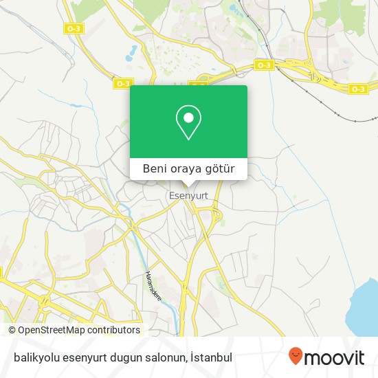 balikyolu esenyurt dugun salonun harita