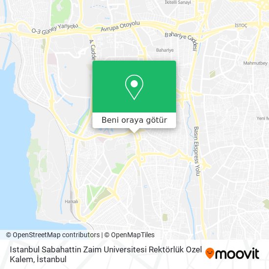 Istanbul Sabahattin Zaim Universitesi Rektörlük Ozel Kalem harita