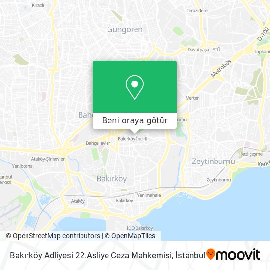 Bakırköy Adliyesi 22.Asliye Ceza Mahkemisi harita