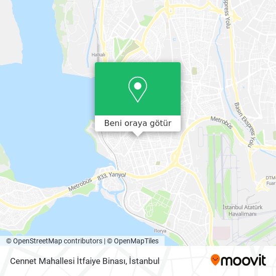 Cennet Mahallesi İtfaiye Binası harita