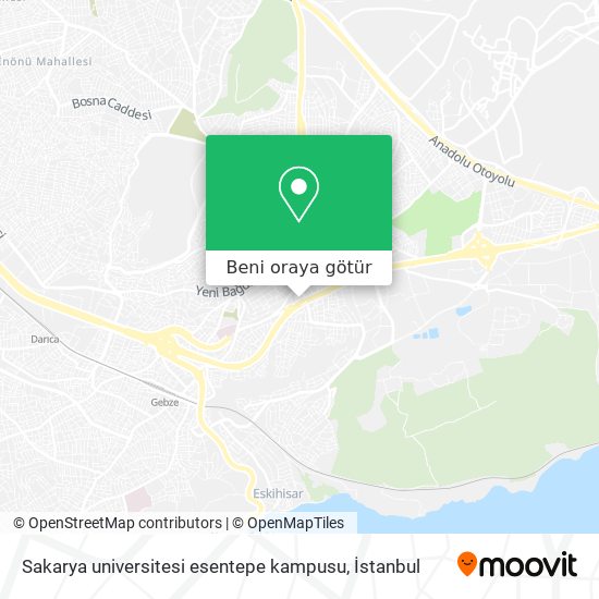 Sakarya universitesi esentepe kampusu harita