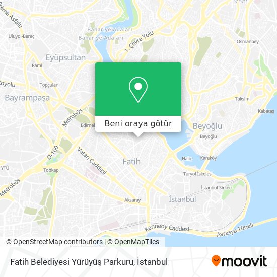 Fatih Belediyesi Yürüyüş Parkuru harita