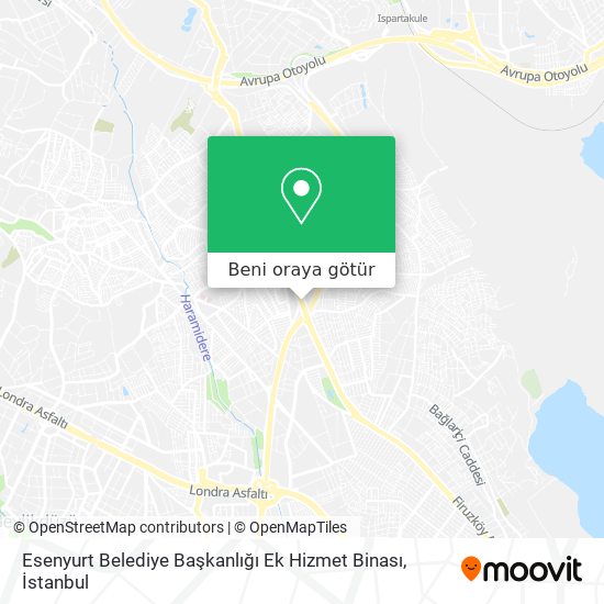 Esenyurt Belediye Başkanlığı Ek Hizmet Binası harita