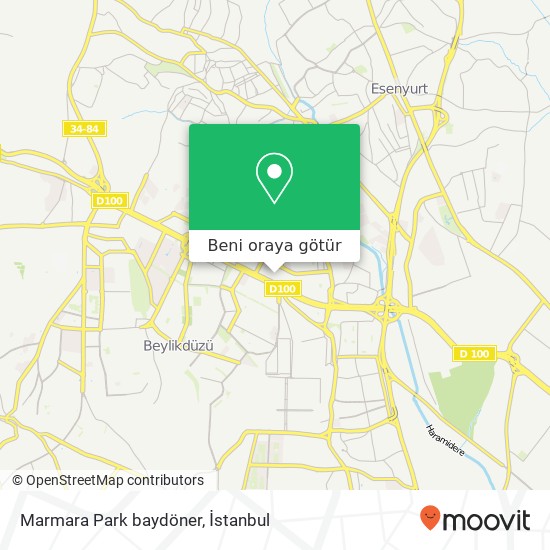 Marmara Park baydöner harita