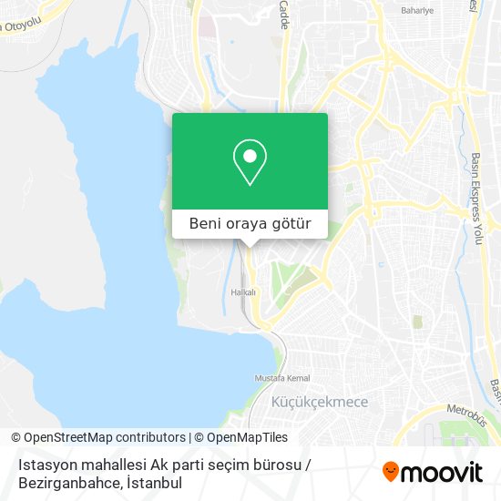Istasyon mahallesi Ak parti seçim bürosu / Bezirganbahce harita