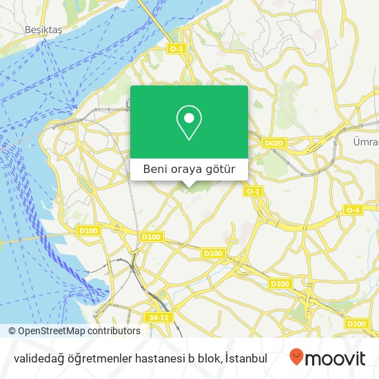 validedağ öğretmenler hastanesi b blok harita