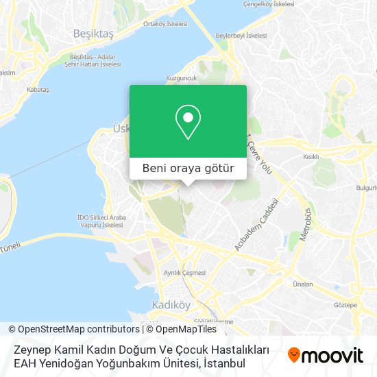 Zeynep Kamil Kadın Doğum Ve Çocuk Hastalıkları EAH Yenidoğan Yoğunbakım Ünitesi harita