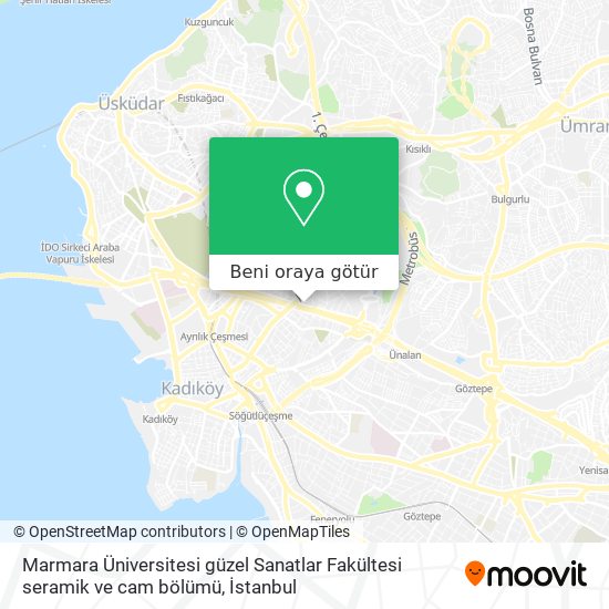 Marmara Üniversitesi güzel Sanatlar Fakültesi seramik ve cam bölümü harita