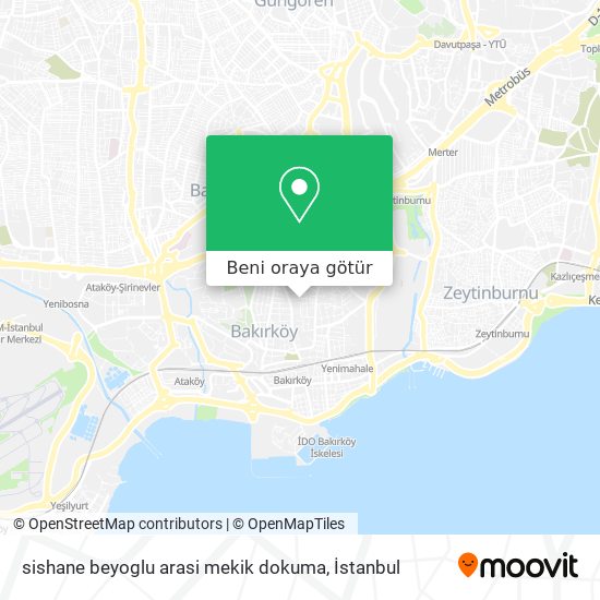 sishane beyoglu arasi mekik dokuma harita