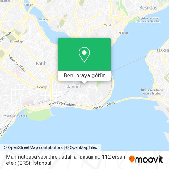 Mahmutpaşa yeşildirek adalilar pasaji no 112 ersan etek  (ERS) harita