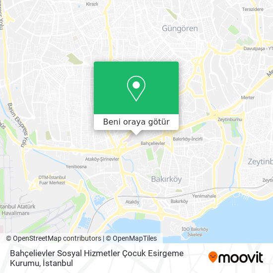Bahçelievler Sosyal Hizmetler Çocuk Esirgeme Kurumu harita