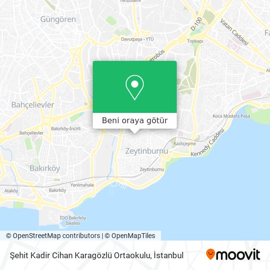 Şehit Kadir Cihan Karagözlü Ortaokulu harita