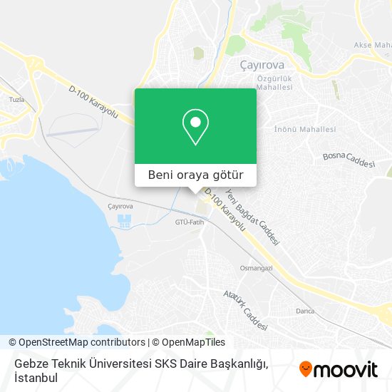 Gebze Teknik Üniversitesi SKS Daire Başkanlığı harita