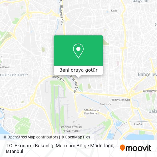 T.C. Ekonomi Bakanlığı Marmara Bölge Müdürlüğü harita