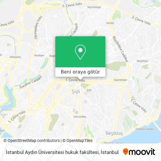 İstanbul Aydın Üniversitesi hukuk fakültesi harita