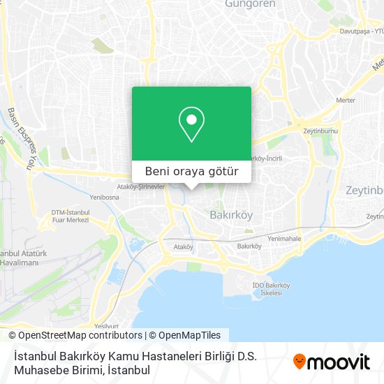 İstanbul Bakırköy Kamu Hastaneleri Birliği D.S. Muhasebe Birimi harita