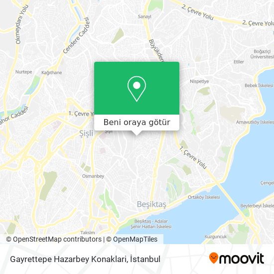 Gayrettepe Hazarbey Konaklari harita