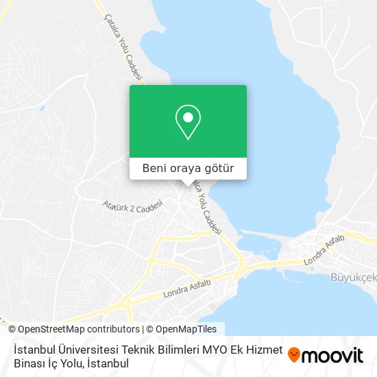 İstanbul Üniversitesi Teknik Bilimleri MYO Ek Hizmet Binası İç Yolu harita