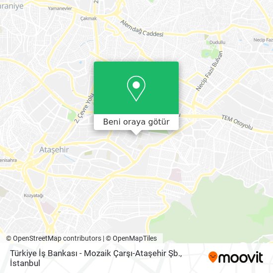 Türkiye İş Bankası - Mozaik Çarşı-Ataşehir Şb. harita