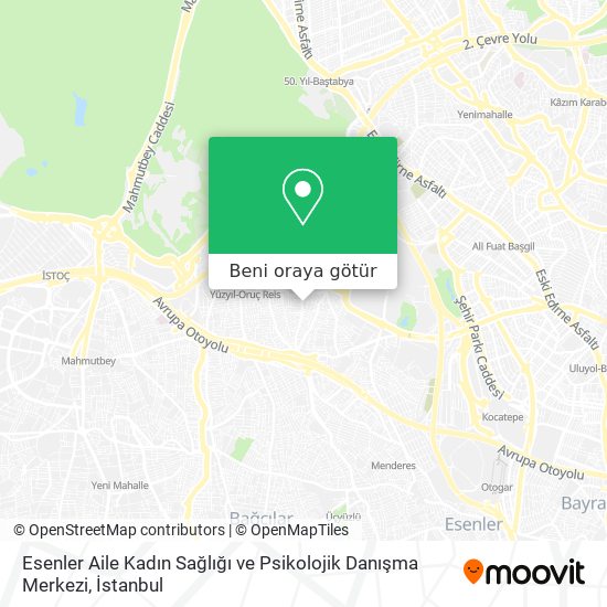 Esenler Aile Kadın Sağlığı ve Psikolojik Danışma Merkezi harita