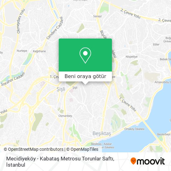 Mecidiyeköy - Kabataş Metrosu Torunlar Saftı harita