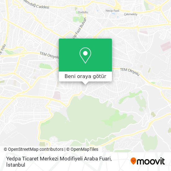 Yedpa Ticaret Merkezi Modifiyeli Araba Fuari harita