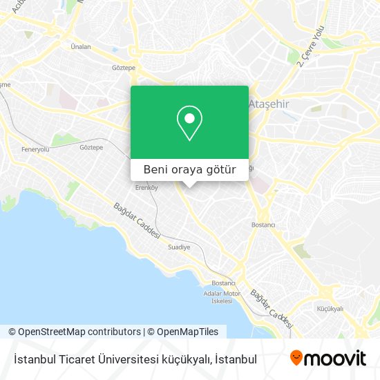 İstanbul Ticaret Üniversitesi küçükyalı harita