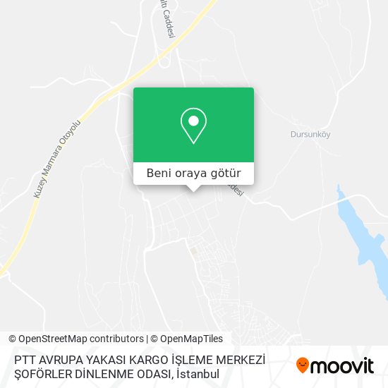PTT AVRUPA YAKASI KARGO İŞLEME MERKEZİ ŞOFÖRLER DİNLENME ODASI harita
