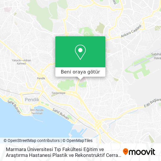 Marmara Üniversitesi Tıp Fakültesi Eğitim ve Araştırma Hastanesi Plastik ve Rekonstruktif Cerrahi harita