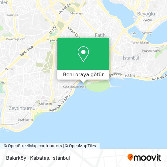 Bakırköy - Kabataş harita