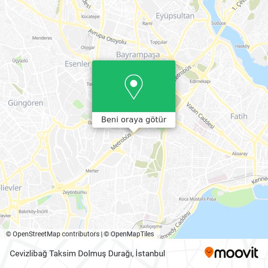 Cevizlibağ Taksim Dolmuş Durağı harita