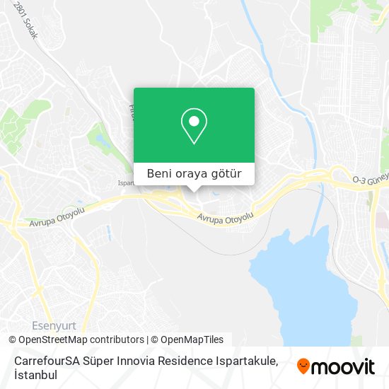 CarrefourSA Süper Innovia Residence Ispartakule harita