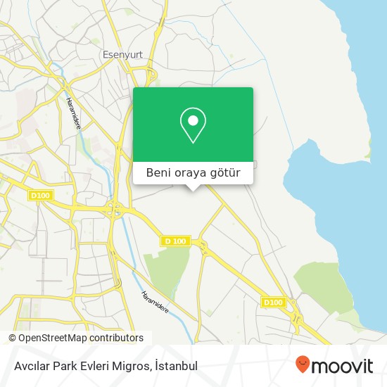 Avcılar Park Evleri Migros harita