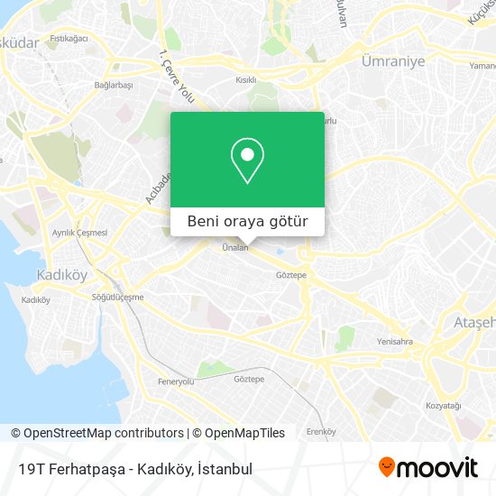 19T Ferhatpaşa - Kadıköy harita