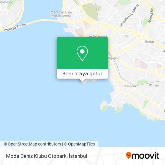 Moda Deniz Klubu Otopark harita